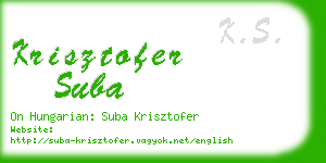 krisztofer suba business card